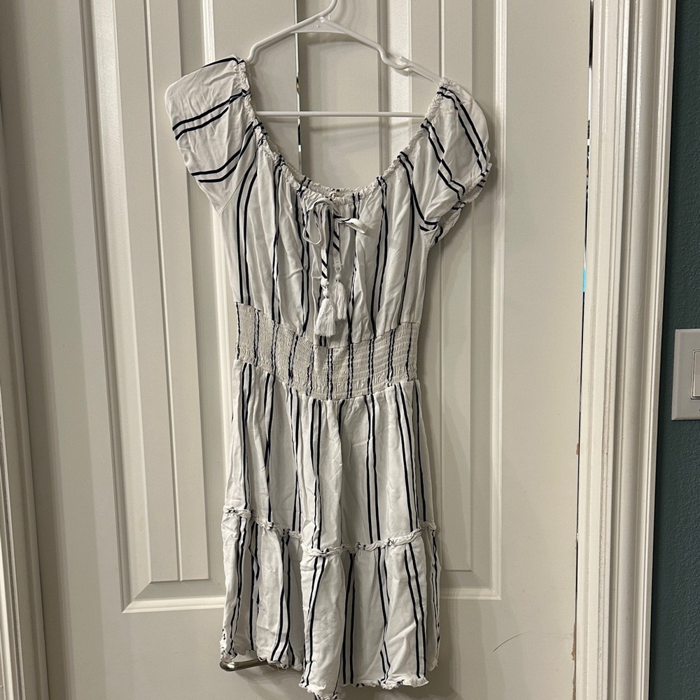 White and Blue Striped Dress